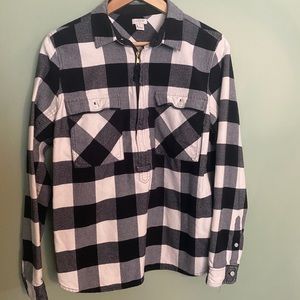 JCREW flannel quarter zip.